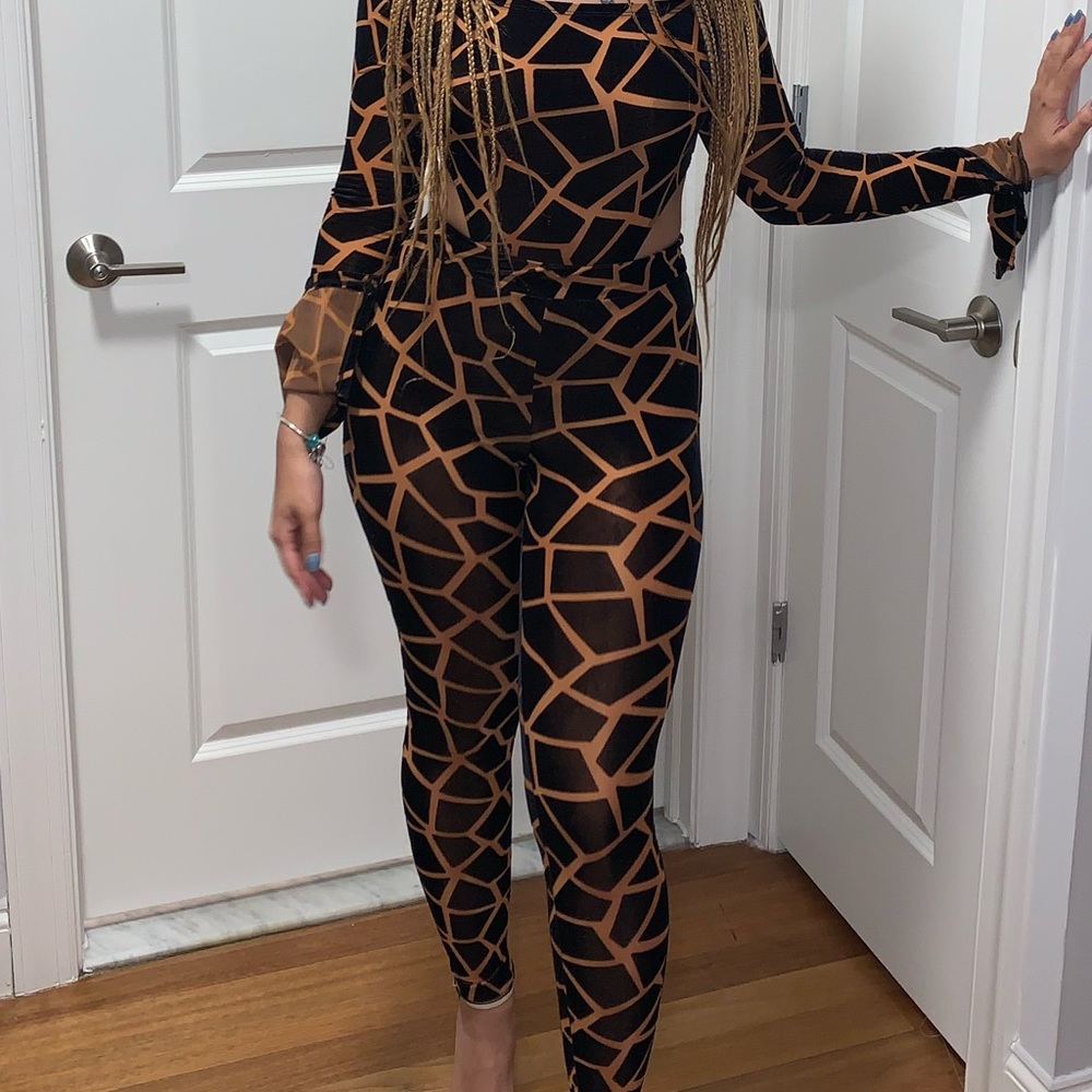 two piece animal print set